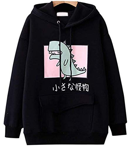 CRB Fashion Womens Teens Animal Anime Cute Emo Dinosaur Cosplay Cartoon Shirt Hoodie Hoody Top Jumper Sweater Black Dino