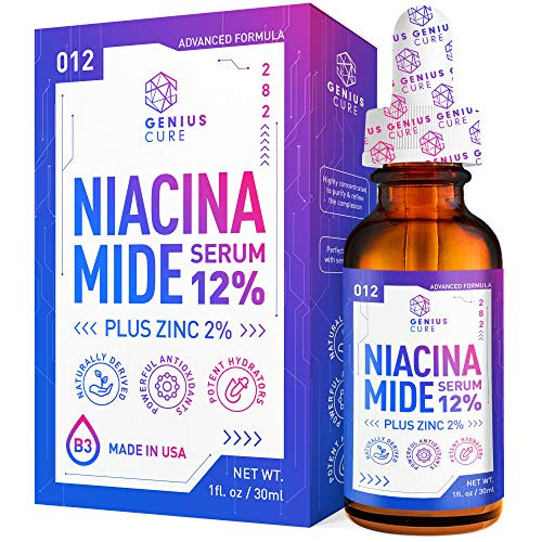 Niacinamide Serum for Face 12 ZincVitamin B3 Anti Aging Skin Moisturizer  Vitamin B3 Anti Aging Skin Moisturizer  Diminishes Acne Breakouts Wrinkles Lines Dark Spot Remover  1oz