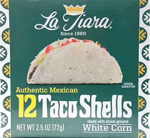 La Tiara White Taco Shell Box of 12 Pack of 6 Boxes 72 Total