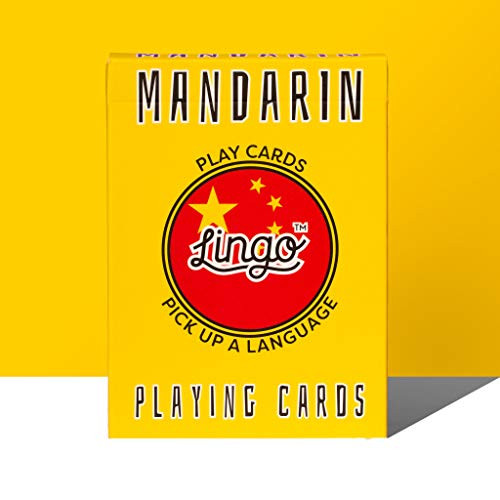 Lingo Mandarin Playing Cards | Language Learning Game Set | Fun Visual Flashcard Deck to Increase Vocabulary and Pronunciation Skills - 54 Useful Phrases