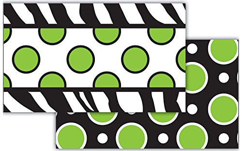 Teacher Created Resources   Zebra Green Dot DoubleSided Border