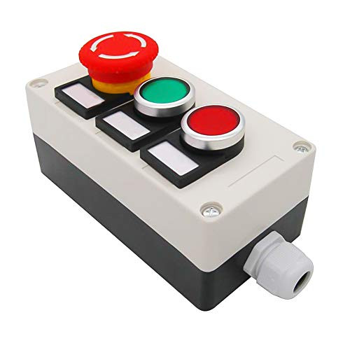 Nxtop Red Green Momentary Push Button Switch 440V 10A 1NC 1NORed Mushroom Emergency Stop 1NC 1NO Latching Push Button Switch Station Box