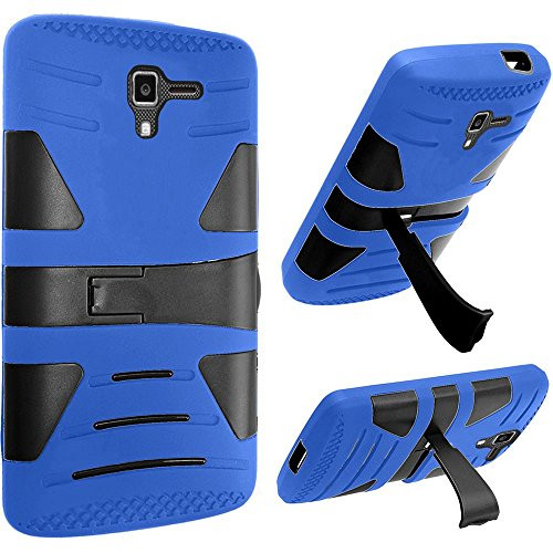 HR Wireless Cell Phone Case for Kyocera Hydro View C6742  Retail Packaging  BlackDark Blue