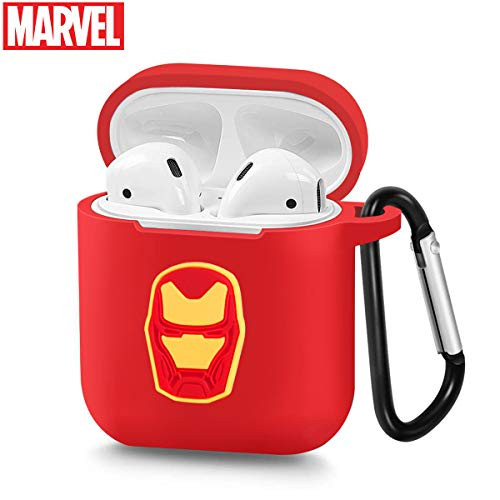 Marvel Avengers Endgame Airpods Protective Case Silicone Airpods Cover Skin Compatible with Apple Airpods 1  AirPods 2 Iron Man