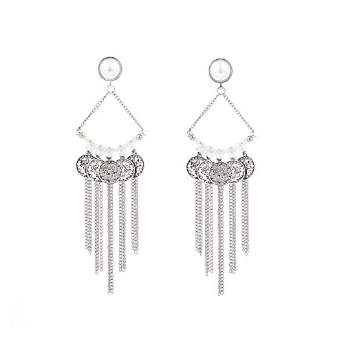 FXmimior Fashion Women Earrings Tassels Long Chain Drop Dangle Earrings Jewelry Silver FXmimior Fashion Women Earrings Tassels Long Chain Drop Dangle Earrings Jewelry Silver