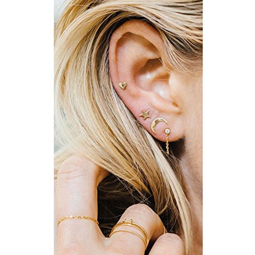 FXmimior Fashion Women Earrings Vintage Silver Star Moon Love Long Chain Drop Dangle Earrings Jewelry silver FXmimior Fashion Women Earrings Vintage Silver Star Moon Love Long Chain Drop Dangle Earrings Jewelry silver