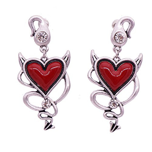 FXmimior Fashion Women Earrings Vintage Halloween Silver Gothic Gypsy Style Love Heart Long Chain Drop Dangle Earrings Jewelry FXmimior Fashion Women Earrings Vintage Halloween Silver Gothic Gypsy Style Love Heart Long Chain Drop Dangle Earrings Jewelry