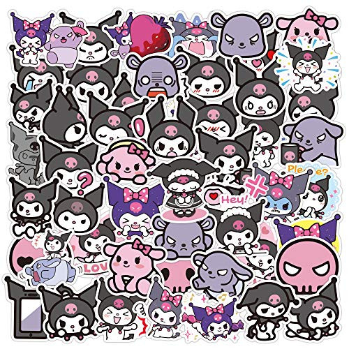Kuromi Stickers for Water Bottle 50pcs Cool Waterproof Cartoon Decal for Laptop Skateboard Phone Travel case Teen Girl Bike Guitar Computer Stickers
