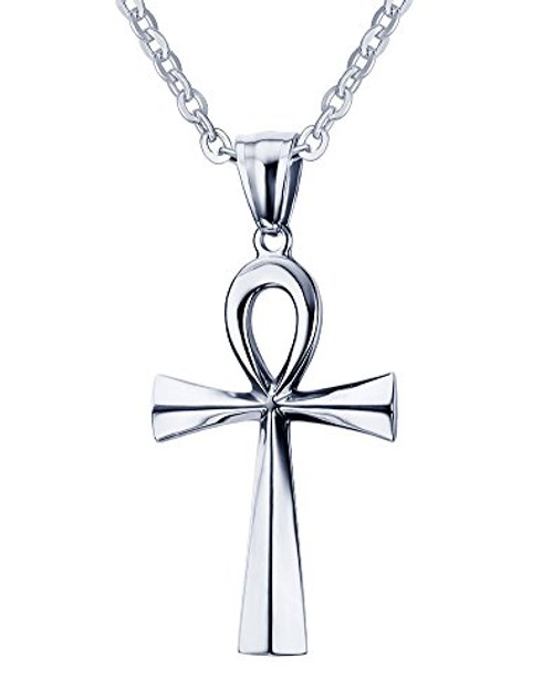 Dreamstone Stainless Steel Egyptian Ankh Cross Pendant Necklace20 inch Chain Dreamstone Stainless Steel Egyptian Ankh Cross Pendant Necklace20 inch Chain