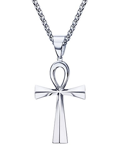 Dreamstone Stainless Steel Egyptian Ankh Cross Pendant Necklace24 inch Chain Dreamstone Stainless Steel Egyptian Ankh Cross Pendant Necklace24 inch Chain