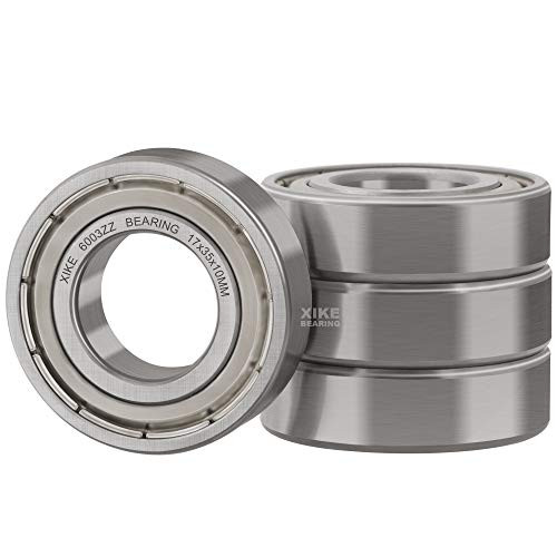 XiKe 4 Pcs 6003ZZ Double Metal Seal Bearings 17x35x10mm PreLubricated and Stable Performance and Cost Effective Deep Groove Ball Bearings