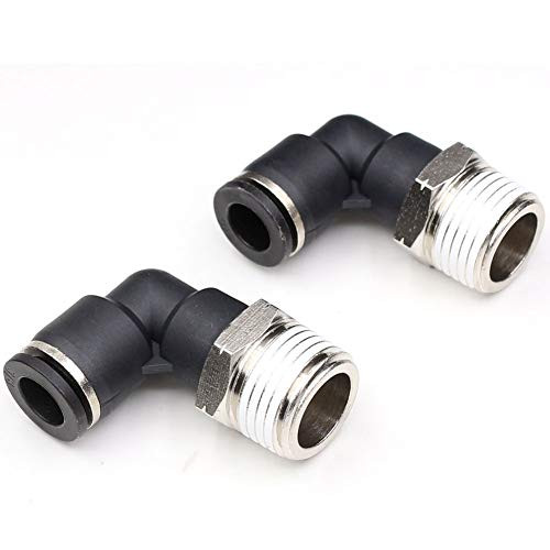 CEKER 12 Npt Elbow Push to Connect Fittings 38 inch Tubing to 12 npt Airline Push Fittings 38 Push in Connectors Quick Connect Air Tube Fittings 90 Degree Pneumatic Fittings 2Packs