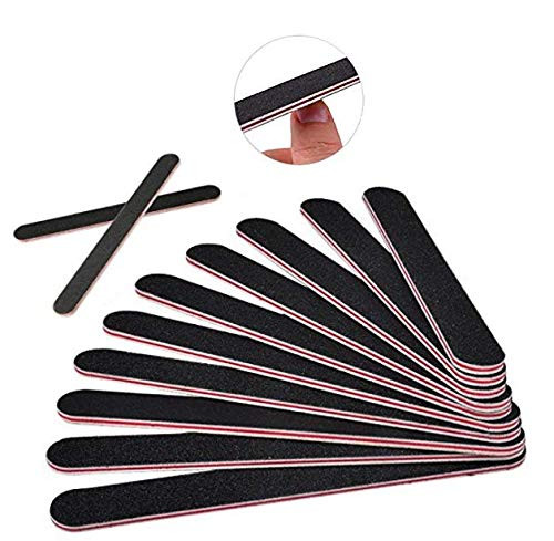 DNHCLL 10PCS Rounded End Professional Washable Nail Buffering Files Manicure Pedicure Tool Double Sided Emery Board 100180 Grit Nail Art Care Buffing Buffer Sanding Files for Professional Salon