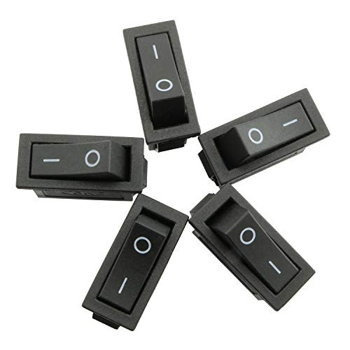 5PCS Snap Rocker Boat Switch 16A 250V AC 3 Pin SPST Snapin ONOff Power Switch Black Button