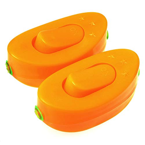 Eoutstanding Inline Cord Switch 2PCS OnOff Orange Button Feed Cord Rocker Switch for Table Lamp Desk Light Bed Lamp 10A 250V AC