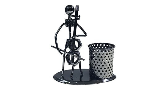Metal Art Musician Pencil Pen holder For Desktop Organizer Pen Stand Decoration (C72 Cello)