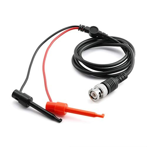 Longdex 1Pack Oscilloscope Accessories BNC Male Plug Q9 Connector to Nylon Dual Hook Clips Minigrabber Test Leads Oscilloscope Probe