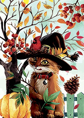 Morigins Fall Kitten Double Sided Decorative Autumn Kitty Cat Pumpkins Garden Flag 125x18 Inch