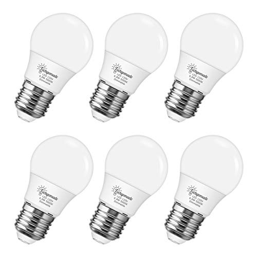 Techgomade A15 LED Bulb 60W Equivalent 68 Watt Dimmable G45 Bulb Shape 5000K Daylight 650LM E26 Base Perfect for Refrigerator Ceiling Fan Light Bulb Bathroom Home Appliance Bulb 6 Pack