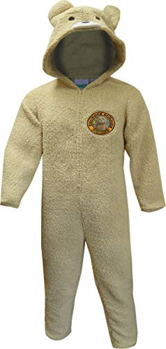 Ted Mens Ted2 Thunder Buddies for Life Plush Onesie Hooded Pajama Medium Brown