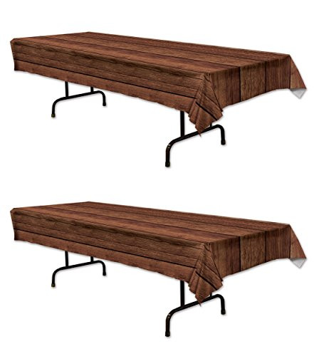 Beistle 54954, 2 Piece Wooden Tablecovers, 54" x 108"