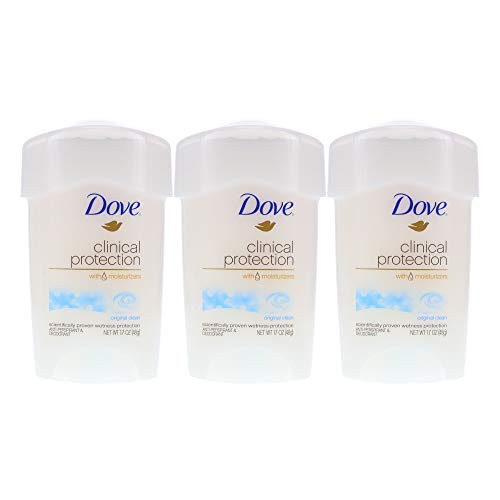 Dove Clinical Protection Antiperspirant Deodorant Original Clean 17 Oz Pack of 3