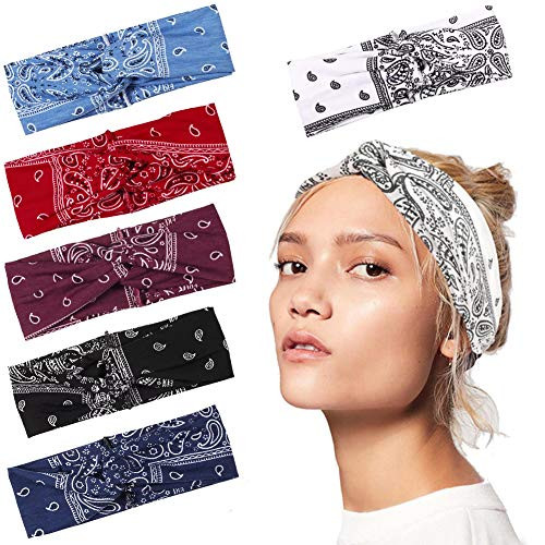 6Pcs Boho Headbands for Women Elastic Floral Print Paisley Bandana Knot Headbands Turban Headwraps Criss Cross Head Wrap Hair Band Yoga Running Sport Twisted Hairband Hair Accessories for Women Girls 6Pcs Boho Headbands for Women Elastic Floral Print Paisley Bandana Knot Headbands Turban Headwraps Criss Cross Head Wrap Hair Band Yoga Running Sport Twisted Hairband Hair Accessories for Women Girls