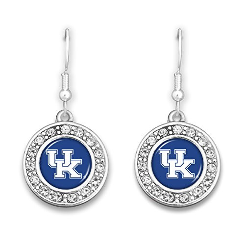 FTH Kentucky Wildcats Crystal Circle Logo Earrings