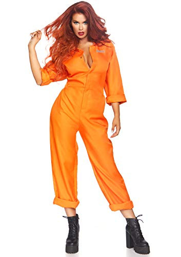 Leg Avenue Womens Prison Jumpsuit Costume MultiOrange One Size
