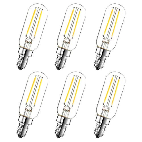Attaljus E12 LED Candelabra Light Bulbs 2W 120V Small Edison Light Bulb T6 T25 Tubular Shape 200LM 20W Incandescent Replacement 6000K Daylight 6PCS