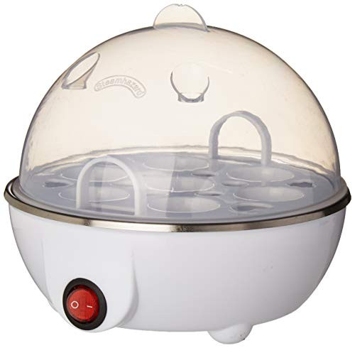 Rapid Egg Cooker 6 Egg Capacity Electric Egg Cooker for Hard Boiled Eggs Poached Eggs Scrambled Eggs or Omelets with Auto Shut Off Feature White