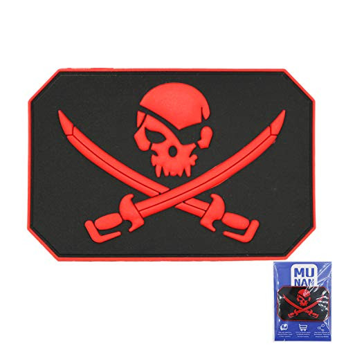 Pirate Skull 3D PVC Patch Pirate Skull Badge Sew On Patches HookBack Adhesion
