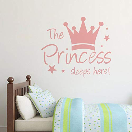 Wall Decal Princess with Crown Vinyl Wall Sticker for Kids Baby Girls Bedroom Decoration Nursery Home Decor Mural