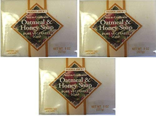 Trader Joes Next to Godliness Oatmeal  Honey Soap 4oz  Pack of 2 Three Pack 6 bars