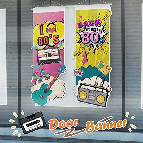 PAKBOOM Back to The 80s Yard Sign Door Banner 1980s I Love 80s Themed Birthday Decorations Party Supplies