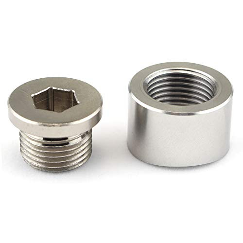 M18X15 O2 Oxygen Sensor Bung Stepped Notched Style Mounting Bung And Plugs 1 Bungs1 Plugs Fittings Weld Bung