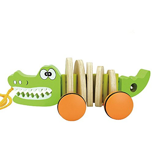 london-kate Deluxe Push and Pull-A-Long Alligator Wooden Pull Toy