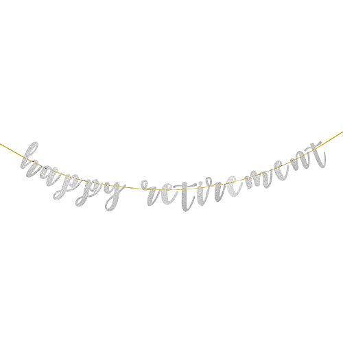 Silver Glitter Happy Retirement Banner Farewell Party adventure awaits Going Away Retirement Party Decoration Supplies