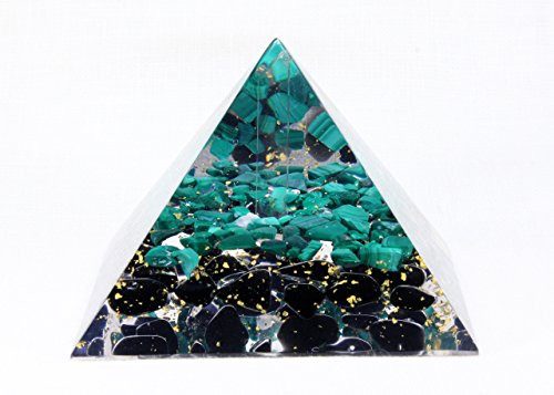 Orgonite Orgone Pyramid  Energy Generator  Emf Protection  Crystal Gemstone Pyramid  Quartz Obsidian Malachite  Powerful