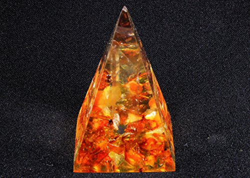 Orgonite Orgone Pyramid  Energy Generator  Amber Healing  Crystal Gemstone  Quartz Amber  Powerful Healing Tool