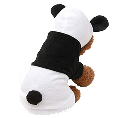 Cuteboom Dog Panda Costume Cat Halloween Clothes Pet Hoodie Apparel for Small to Medium Dogs S