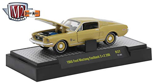 M2 Machines 1968 Ford Mustang Fastback 2+2 200 (Sunlit Gold Metallic) - Detroit Muscle Release 37 2017 Castline Premium Edition 1:64 Scale Die-Cast Vehicle (R37 17-01) M2 Machines 1968 Ford Mustang Fastback 2+2 200 (Sunlit Gold Metallic) - Detroit Muscle Release 37 2017 Castline Premium Edition 1:64 Scale Die-Cast Vehicle (R37 17-01)