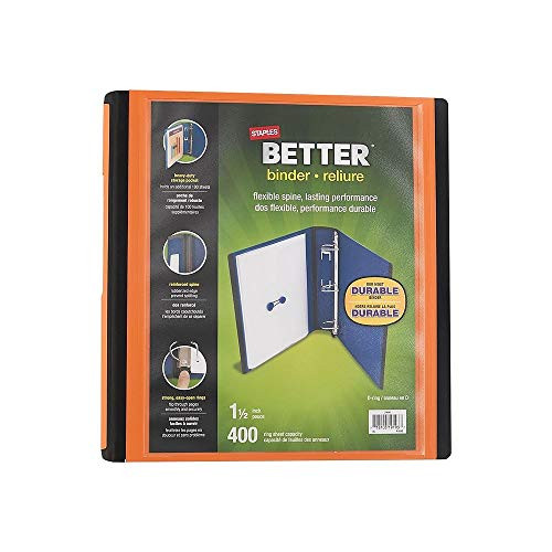 Staples 651861 15Inch 3Ring Better Binder Orange 13467 Staples 651861 15Inch 3Ring Better Binder Orange 13467