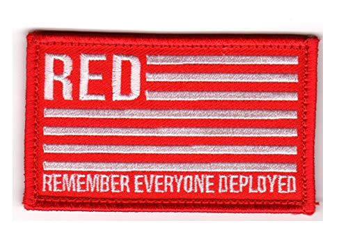 Remember Everyone Deployed RED WhiteRed Hook  Loop 2 Piece Patch