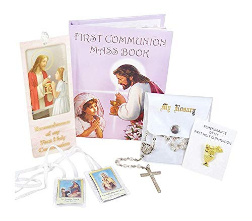 First Communion Gift Set with Rosary and Mass Book Pink First Communion Gift Set with Rosary and Mass Book Pink