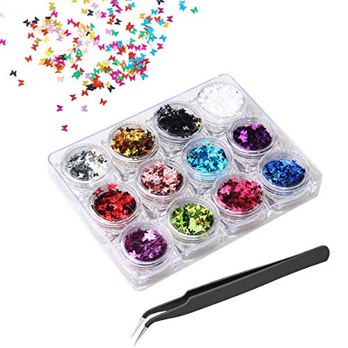 3D Butterfly Nail Glitter Sequins 110GBox 12 Color Laser Butterfly Nail Sequin Acrylic Paillettes Holographic Nail Sparkle Glitter for Nail Art Decoration 3D Butterfly Nail Glitter Sequins 110GBox 12 Color Laser Butterfly Nail Sequin Acrylic Paillettes Holographic Nail Sparkle Glitter for Nail Art Decoration