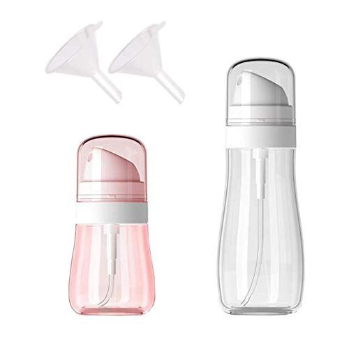 2Pcs Fine Mist Spray Bottle Travel Kit Empty Spray Bottles Clear Refillable Travel Containers for Cosmetic Skincare Perfume 17oz50ml  34oz 100ml 2 Funnels
