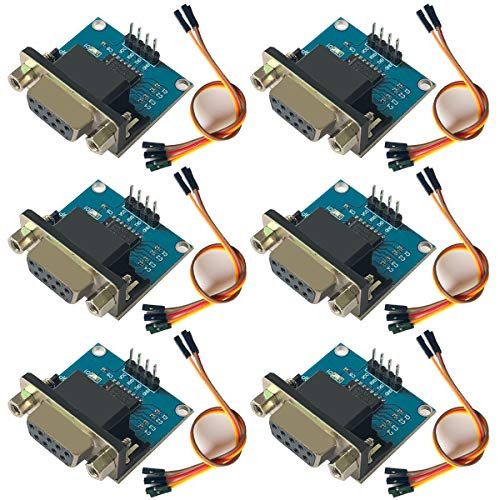 LGDehome 6PCS MAX3232 33V to 5V DB9 Female RS232 Serial Prot to TTL Converter Module Root Connector for Equipment Upgrades Like DVD