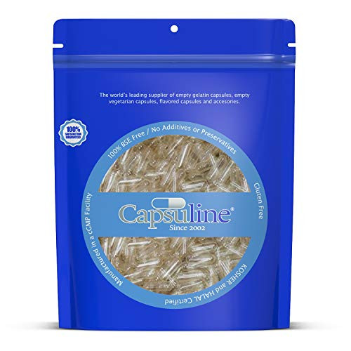 Clear Size 4 Empty Gelatin Capsules by Capsuline  500 Count