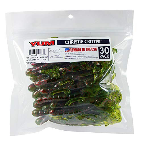 Yum Christie Critter Bulk Pack Watermelon Red Flake 4 12 inch YCR4BK0230 Yum Christie Critter Bulk Pack Watermelon Red Flake 4 12 inch YCR4BK0230